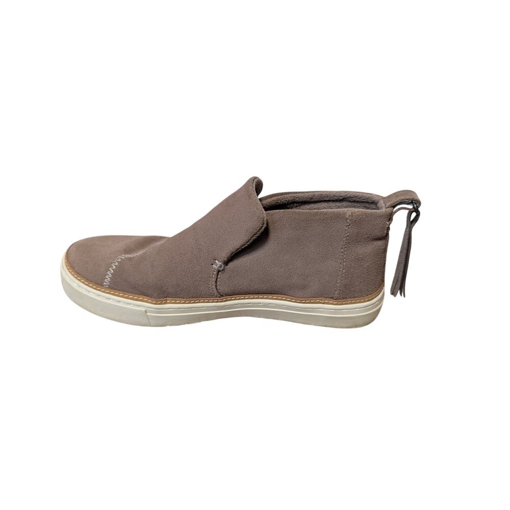 TOMS Pasadena Taupe Suede Booties Womens 9 Brown Slip On Ankle Sneaker Boots